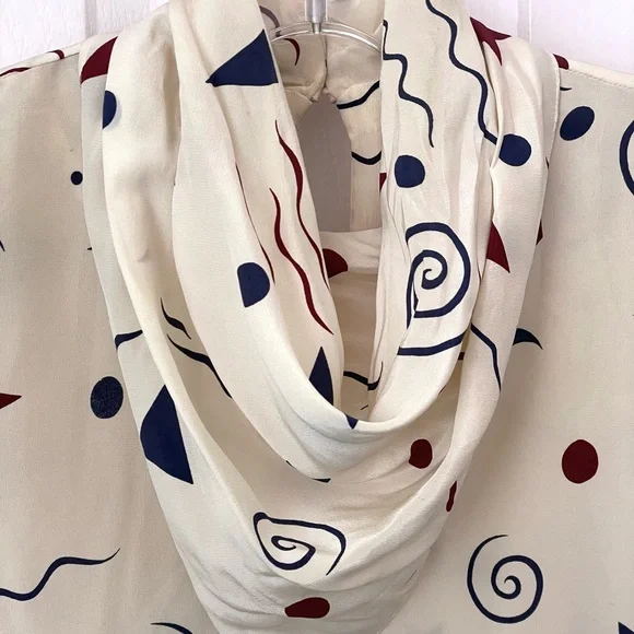 Vintage Cathy Hardwick silk celestial print blouse - Picture 3 of 6